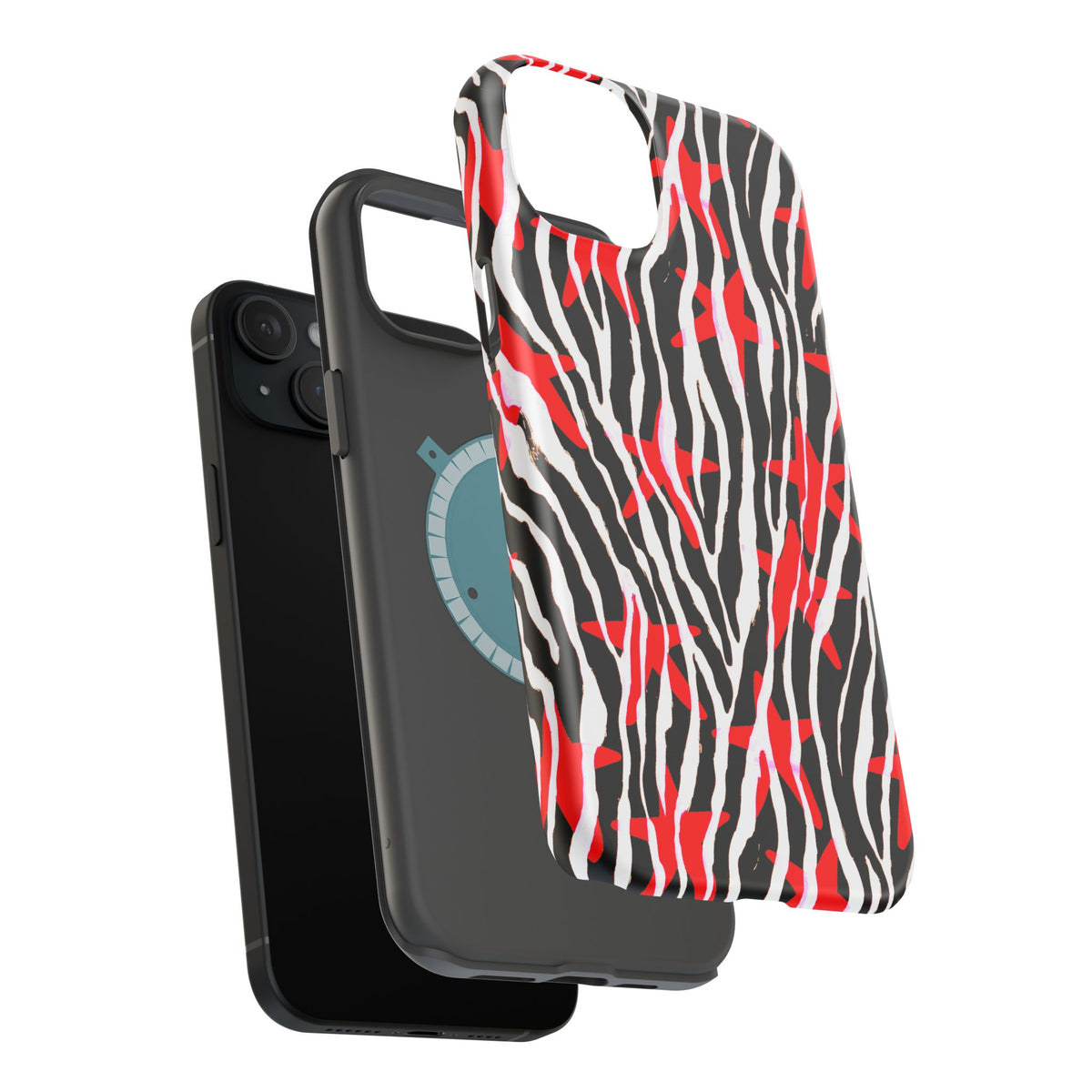 Red & Black Zebra MagSafe Phone case
