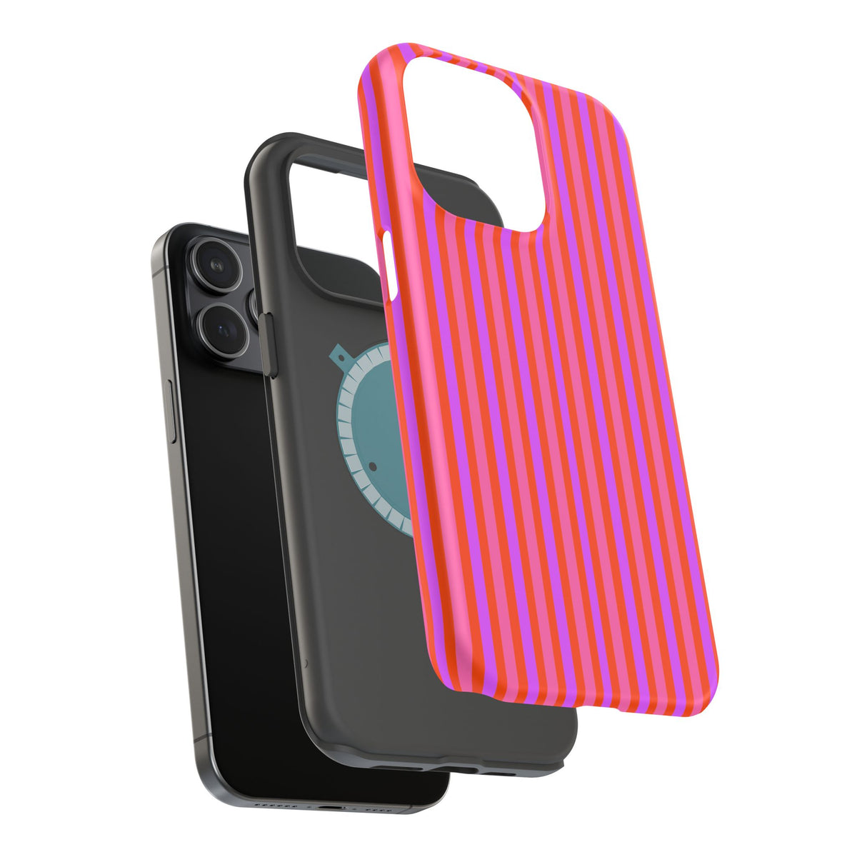 pink and red stripes MagSafe Phone Case