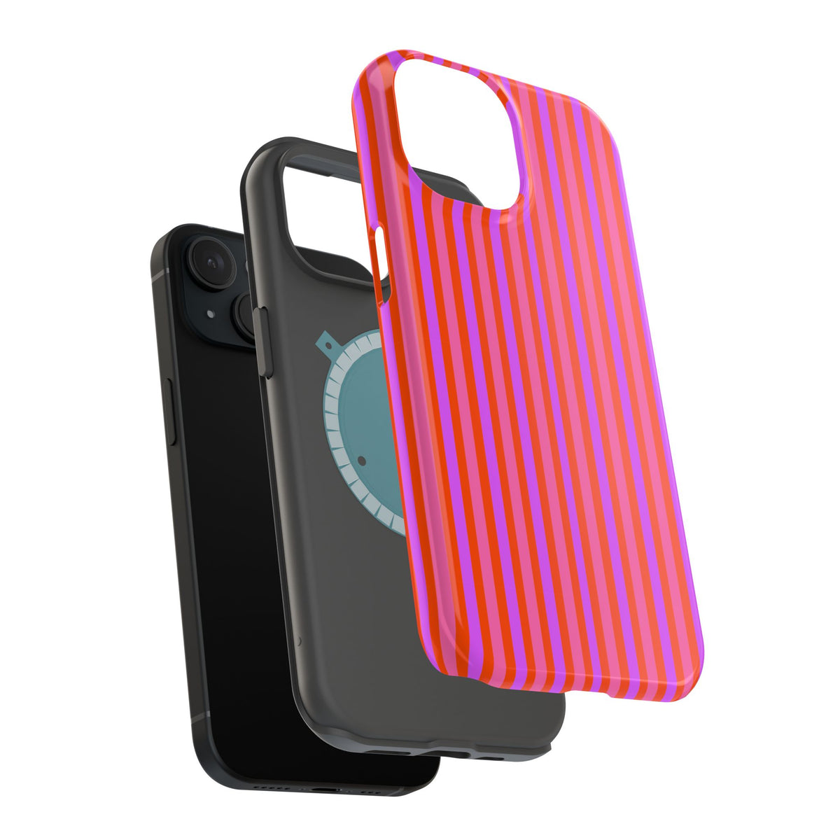 pink and red stripes MagSafe Phone Case