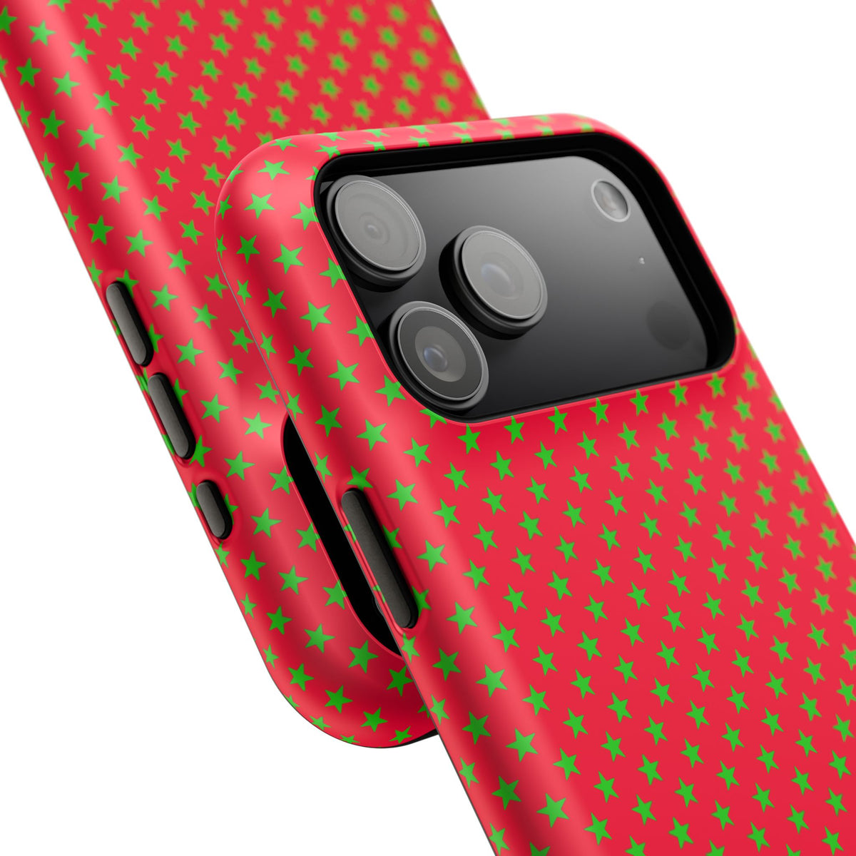 Festive Green Stars on Red MagSafe phone Case