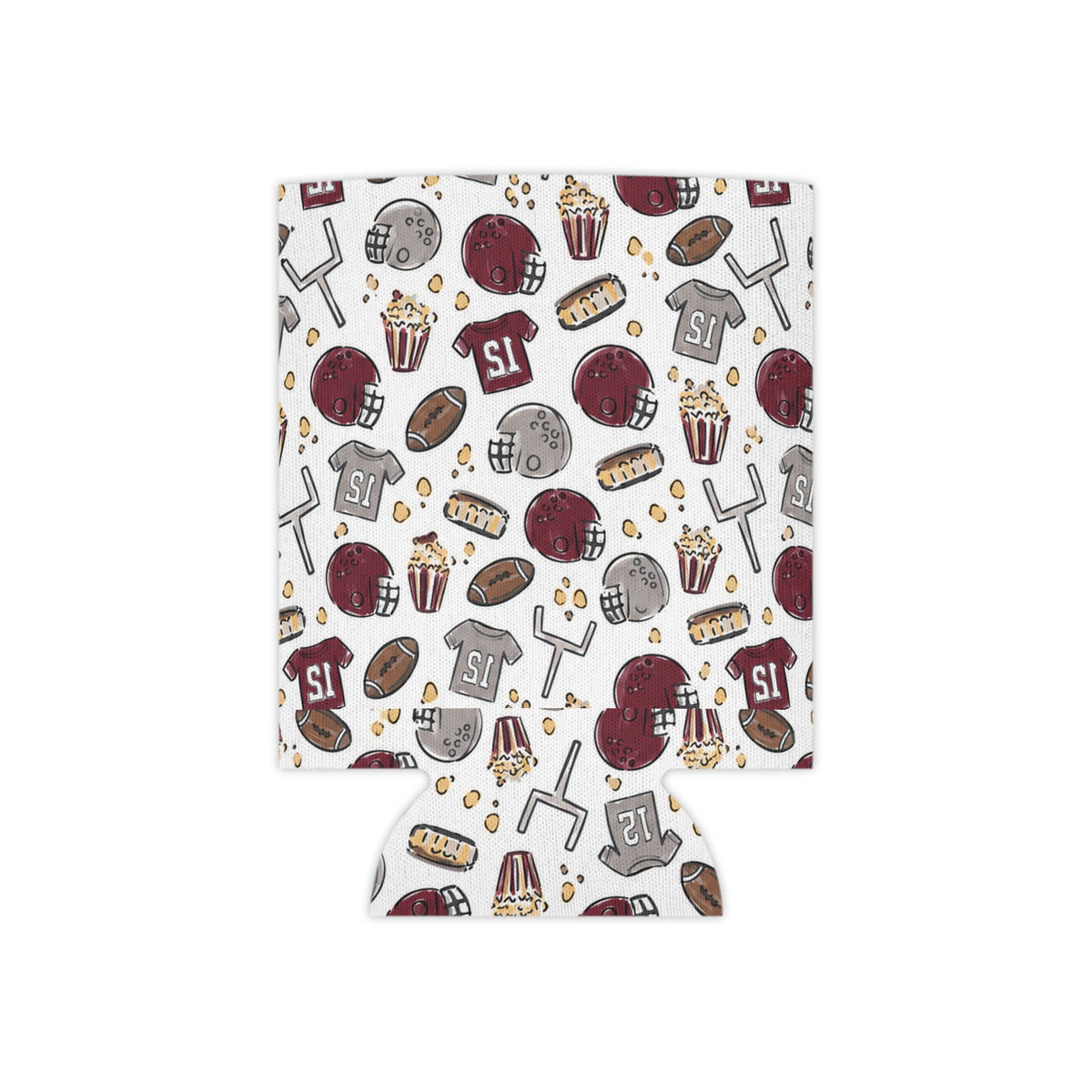 maroon football koozie